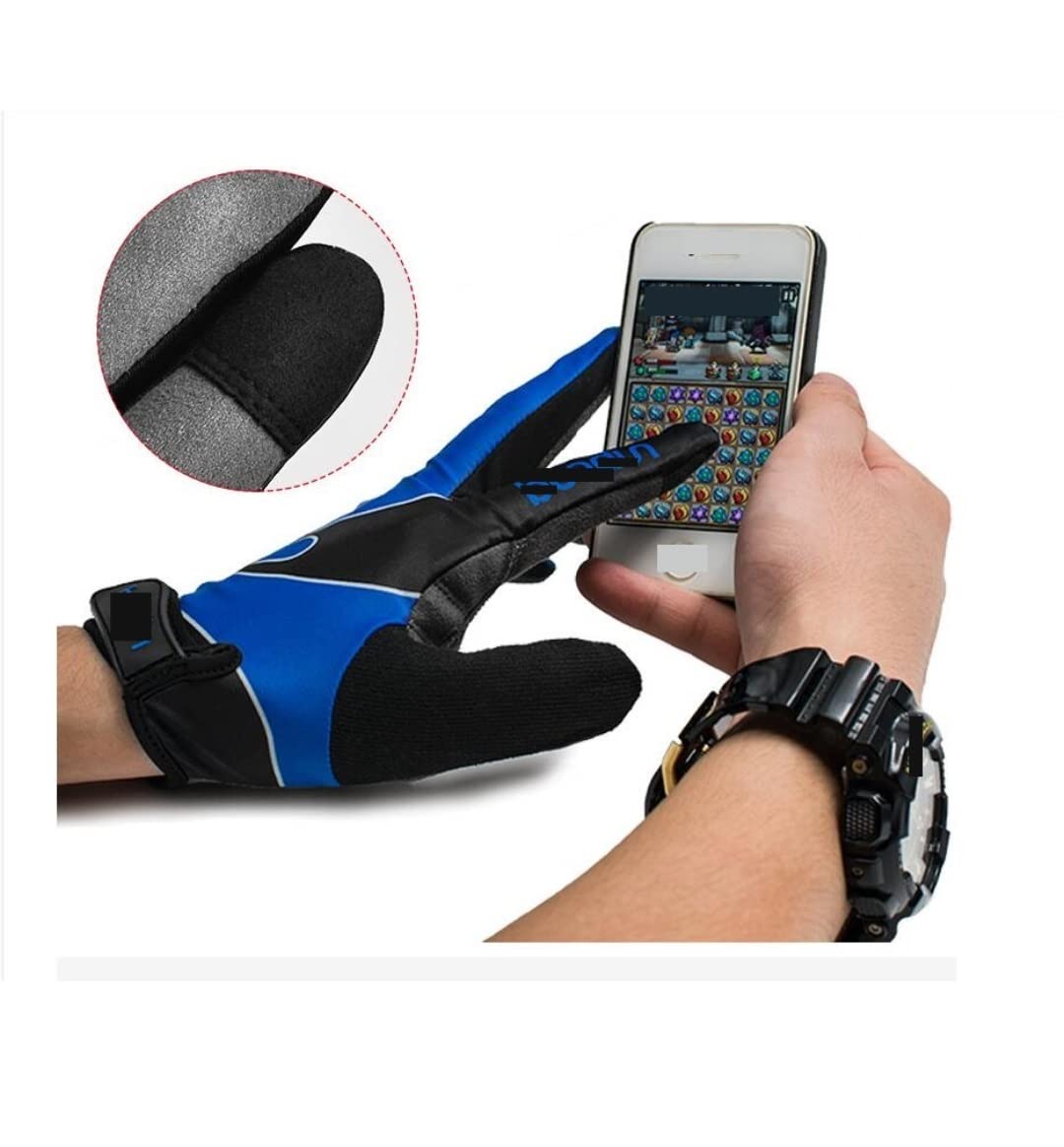 Guanti da Ciclismo Guanti da Bicicletta Guanti da Ciclismo A Dita Lunghe Guanti Sportivi da Esterno Elasticizzati per Touch Screen da Uomo Guanti da Bici (Blue : Blue, Size : XX-Large)