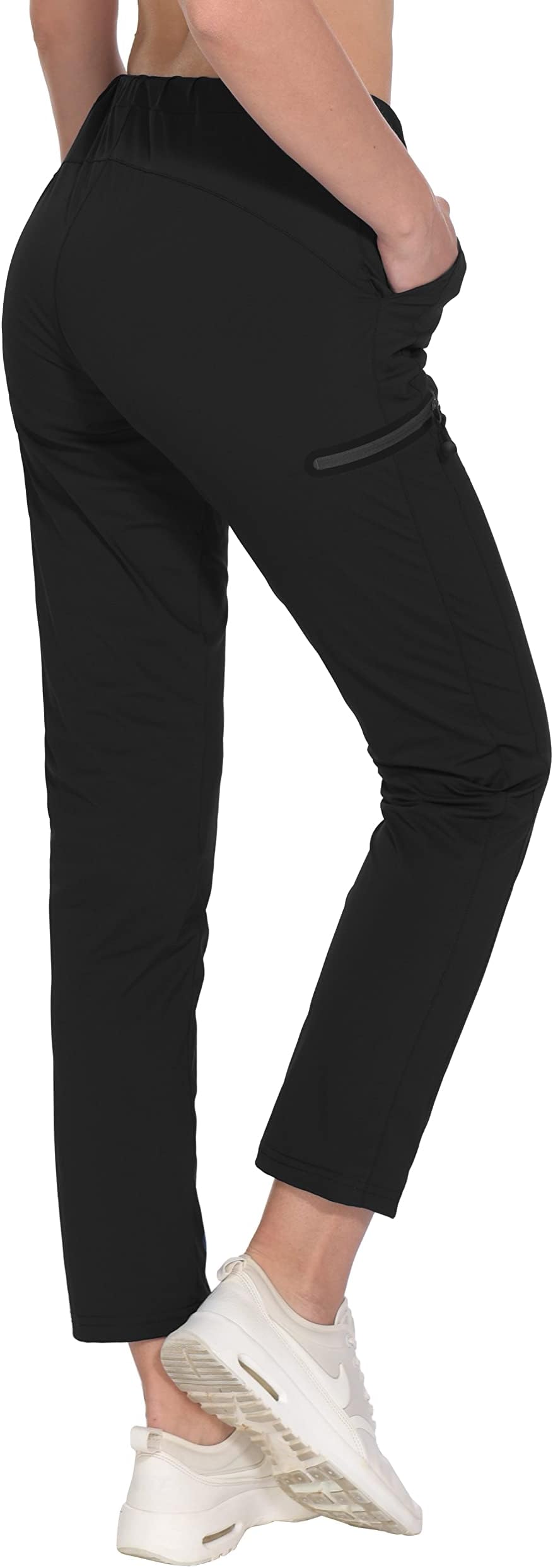 Women's Ultra-Stretch Quick Dry Lightweight Ankle Pants Drawstring Active Travel Hiking