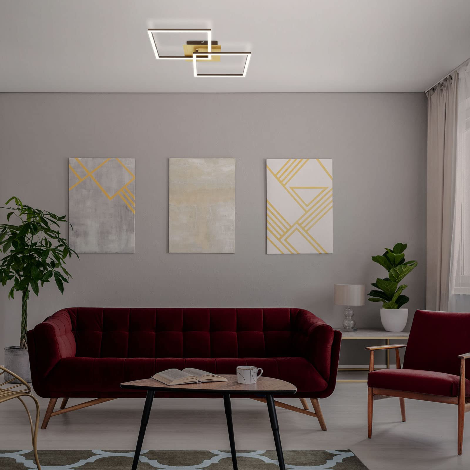 Briloner - Dimbare LED bevestigde hanglamp FRAME LED/24W/230V