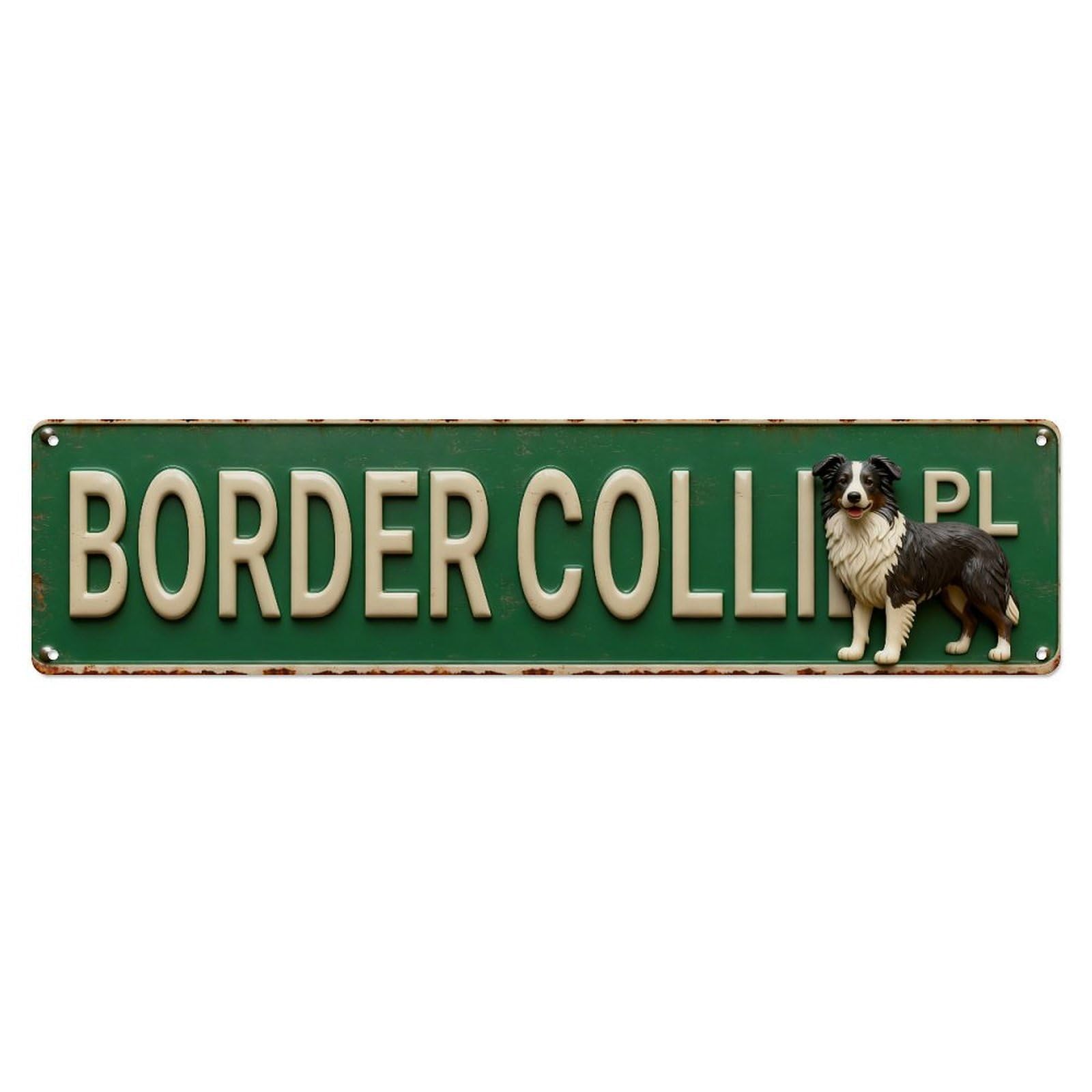Border Collie Plaque Sign Metal Tin Sign Plaque