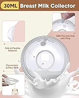 Vista 2 de Lictin Colector de leche para leche materna, conchas de pecho y receptor de leche para alivio de la lactancia materna (2 en 1), protege los pezones
