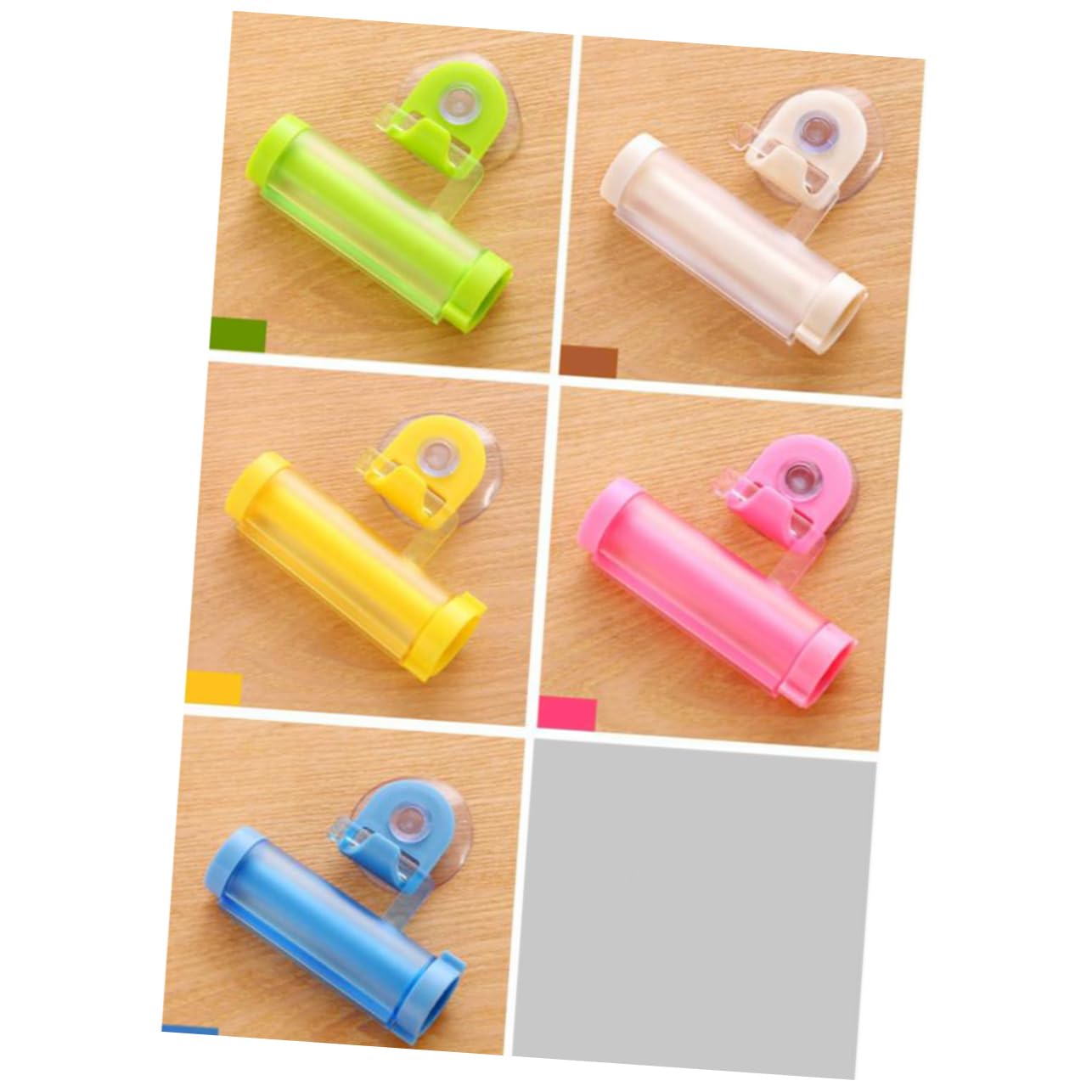 Beavorty Ergonomic Design Rolling Toothpaste Squeezer 5pcs Automatic Dispenser for Home Hotel Random Color