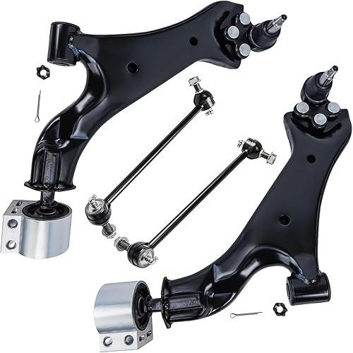 Miniatura 871 de Detroit Axle - Brazos de control delanteros inferiores con rótula + barras estabilizadoras de repuesto para Chrysler Dodge Intrepid 300M Concorde