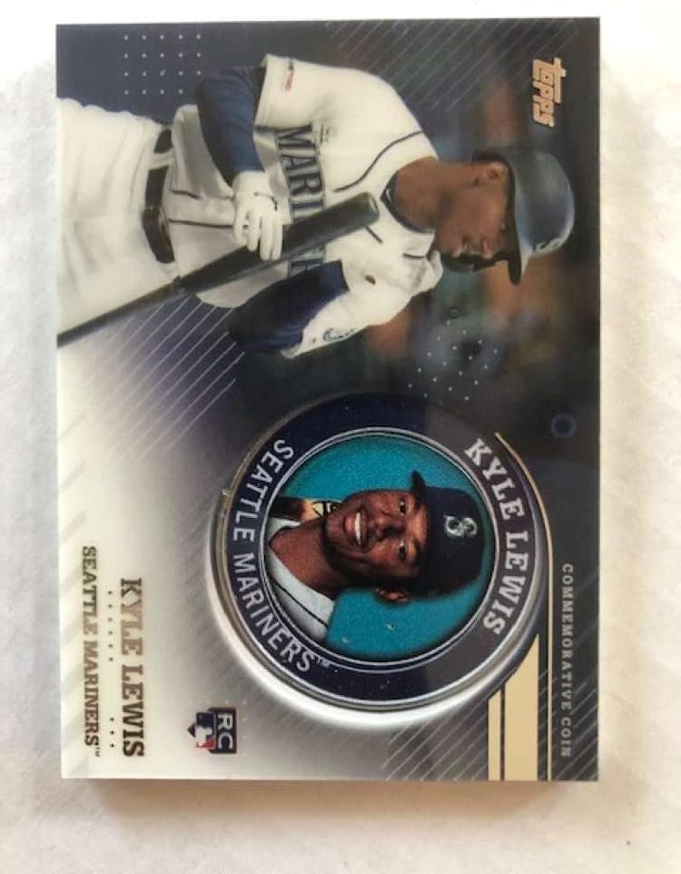 2020 Topps Series 2 Baseball Player Medallion Coin #TPM-KL Kyle Lewis Seattle Mariners RC Rookie Official Blaster Exclusive Trading Card