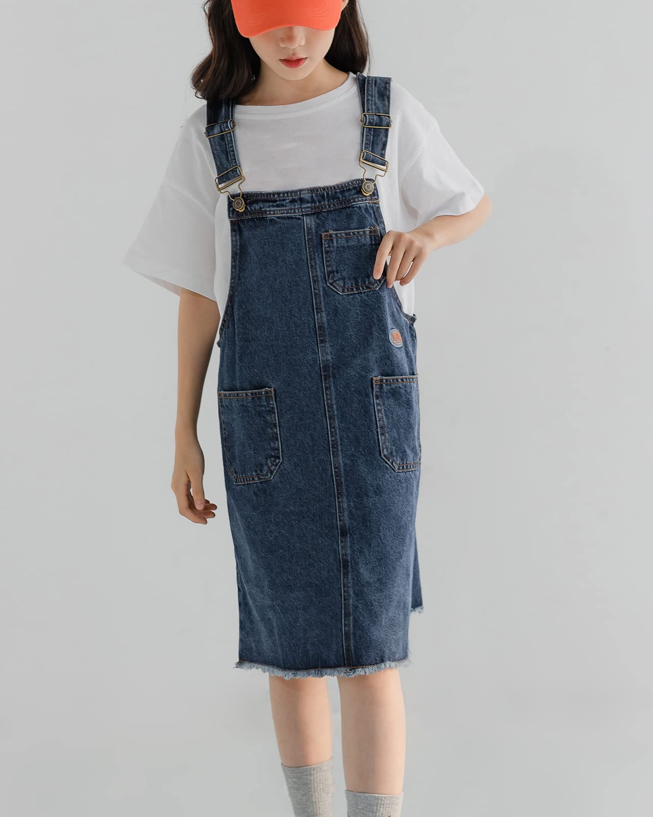 Peto Vaquero Falda Niñas Denim Vestido Dungaree Vaqueros Vestido Peto de Falda Peto Monos sin Mangas