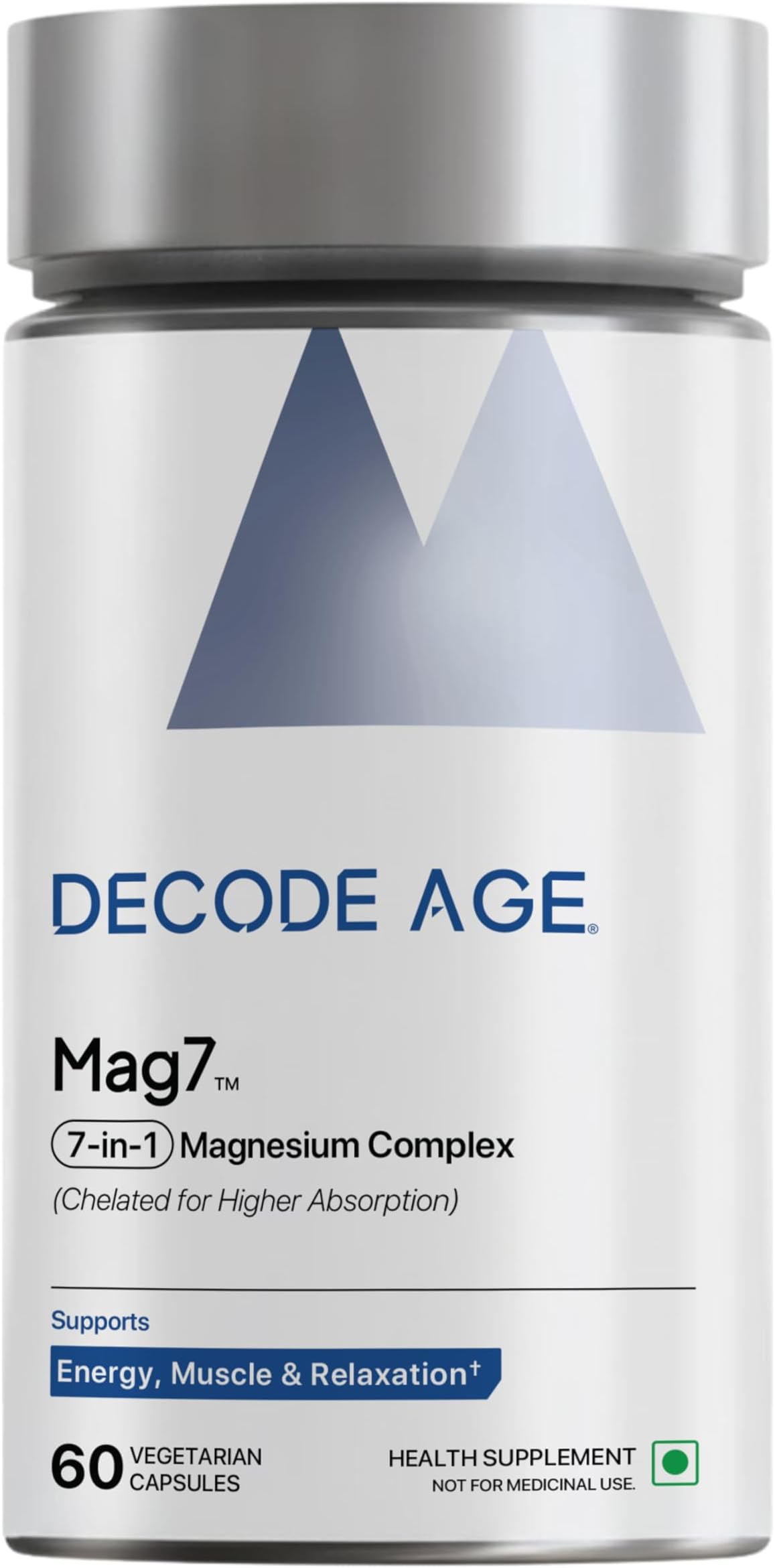 Decode Age Mag7 | Magnesium Glycinate with Citrate & Malate | Chelated for High Absorption | Magnesium Complex Supplement - Supports Sleep, Mood, Muscle Recovery & Bone Health