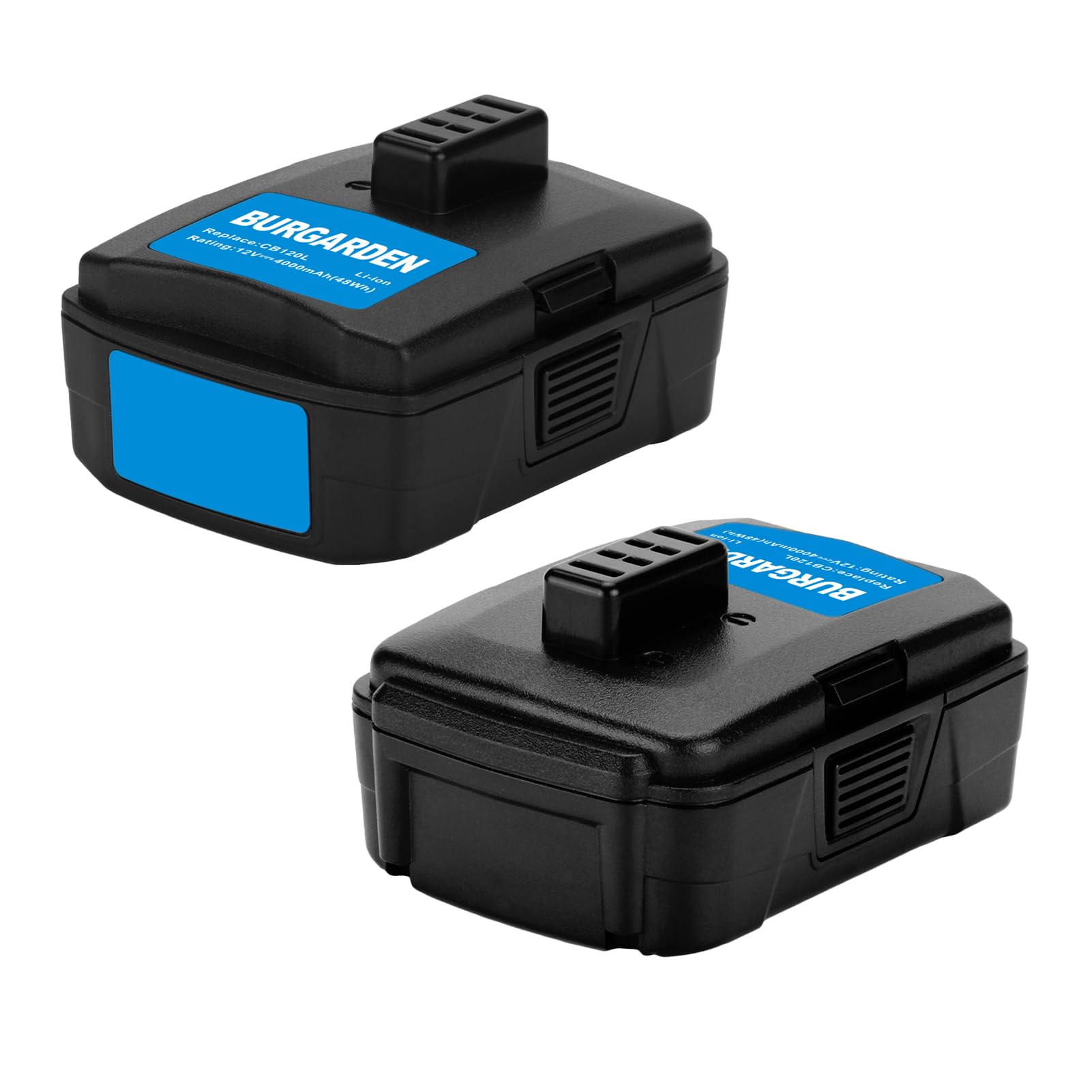 BURGARDEN 2 Pack 12V 4000mAh Lithium Battery Compatible with RYOBI CB120L CB121L HJP002 HJP003 BPL-1220 CS-1201 130503001 130503005 (NOT for CB120N)
