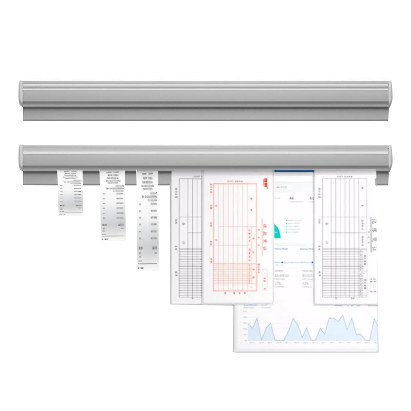 porta-tickets para cocina riel 2 Pcs Metal Ticket Rail For Kitchen, 1m 1.2m 1.5m Tab Order Grabber With Pen Slot, Check Receipt Holder Rack For Catering Bars Office Hospitals Dry Cleaners(L 50 cm)