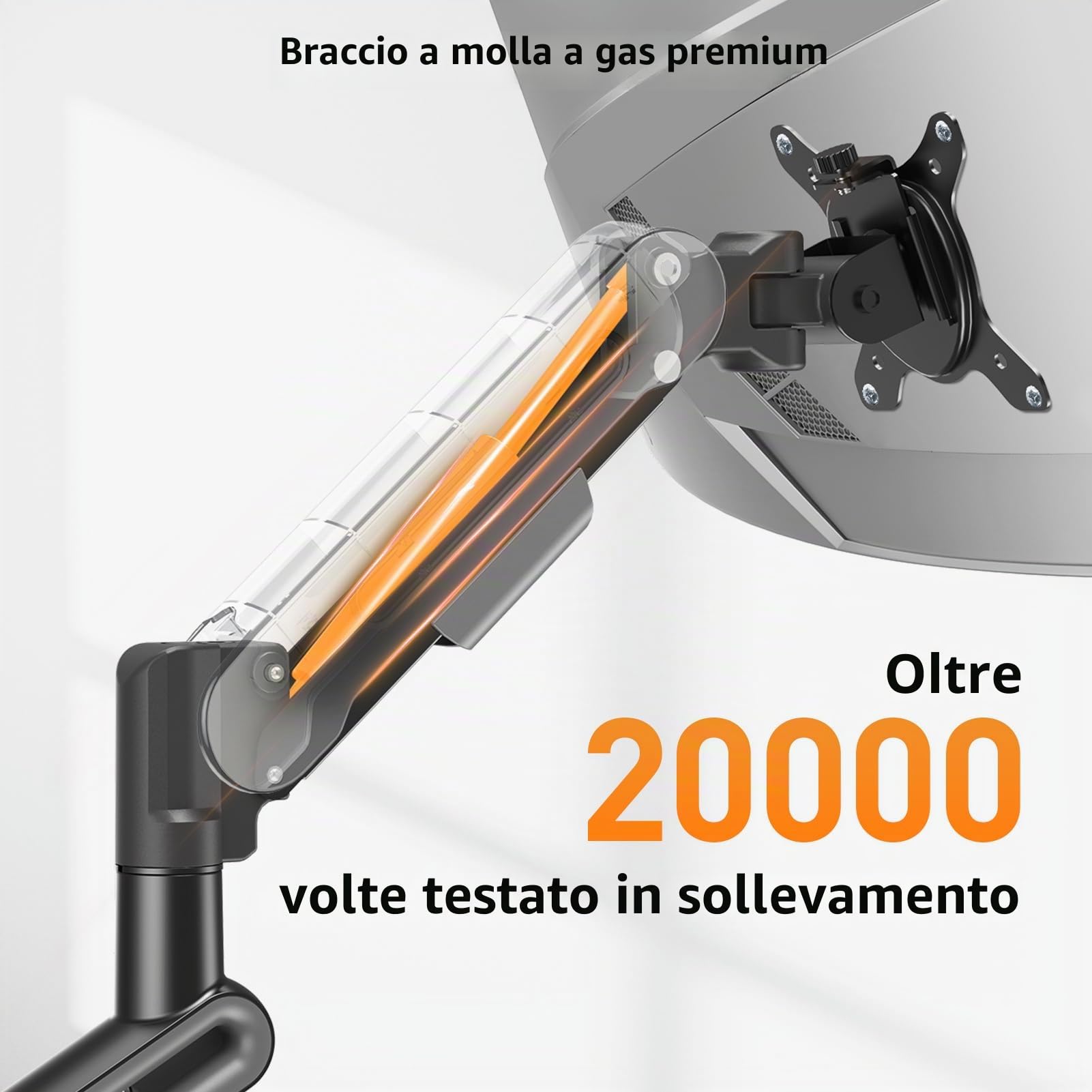 ELIVED Supporto per 2 monitor per schermi da 17-34", supporta 2-12 kg | Supporto per 2 monitor con VESA 75/100 mm, regolabile in altezza, girevole, grigio, EV3236B-G