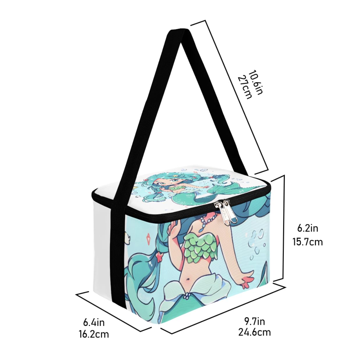 Lunch Bags for Women Men 9 Cans,Beach Pretty Mermaid Hot & Cold Food Delivery Bag Insulated Grocery Bag Insulated Lunch Box Mermaid Cooler Bag for Office Work Picnic Beach