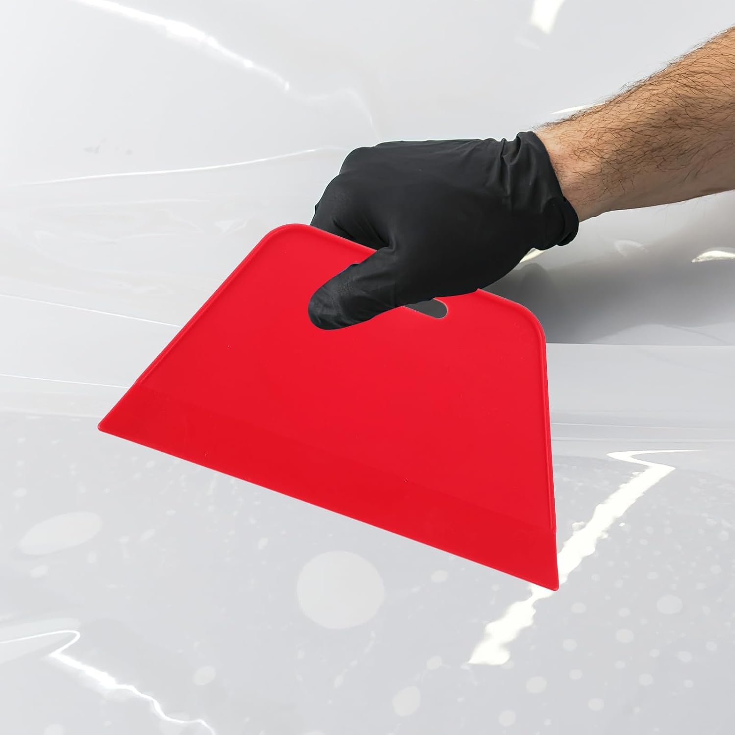 UKCOCO 11pcs Car Window Tint Kit with Red Trapezoid Squeegees, Plastic Scraper, Precision Knife, and Measuring Tape for Auto Film Installation and Vinyl Wrap Application