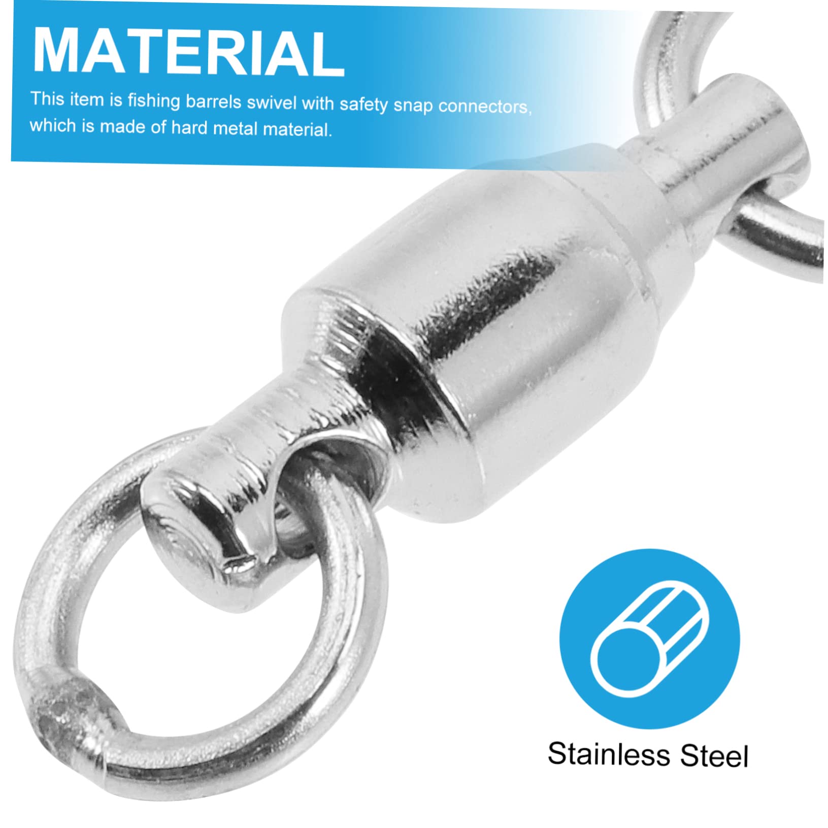 Yardwe 120 Pièces Connecteur D'Anneau À Huit Chiffres Émerillon De Pêche en Acier Inoxydable Outils De Pêche Au Leurre Portables Émerillons De Pêche Robustes Émerillons À Baril