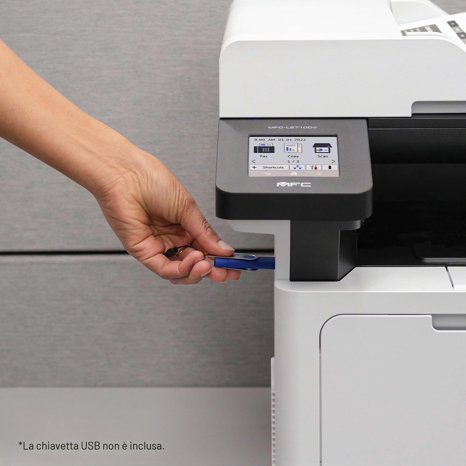 Brother MFC-L5710DW Stampante laser monocromatica multifunzione con rete wireless e stampa, scansione e copia fronte/retro, compatibile con Alexa
