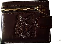 Vista 84 de Hombres Cool Eagle Wolf Caballo Totem Cuero Vaca Vertical Cartera Cremallera Multi-tarjeta Titular, Tótem de caballo, Minimalista