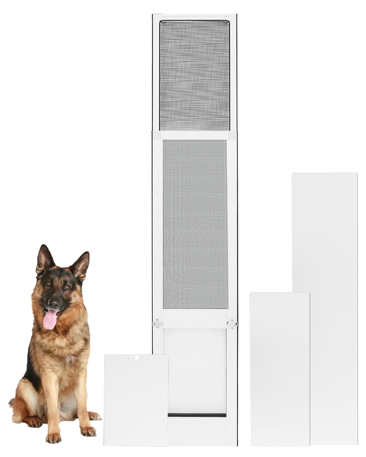 FANTREK Dog Door for Sliding Door - Large Dog Door for Sliding Glass Door - Patio Sliding Door Dog Door Insert - Easy Installation, Security Lock,