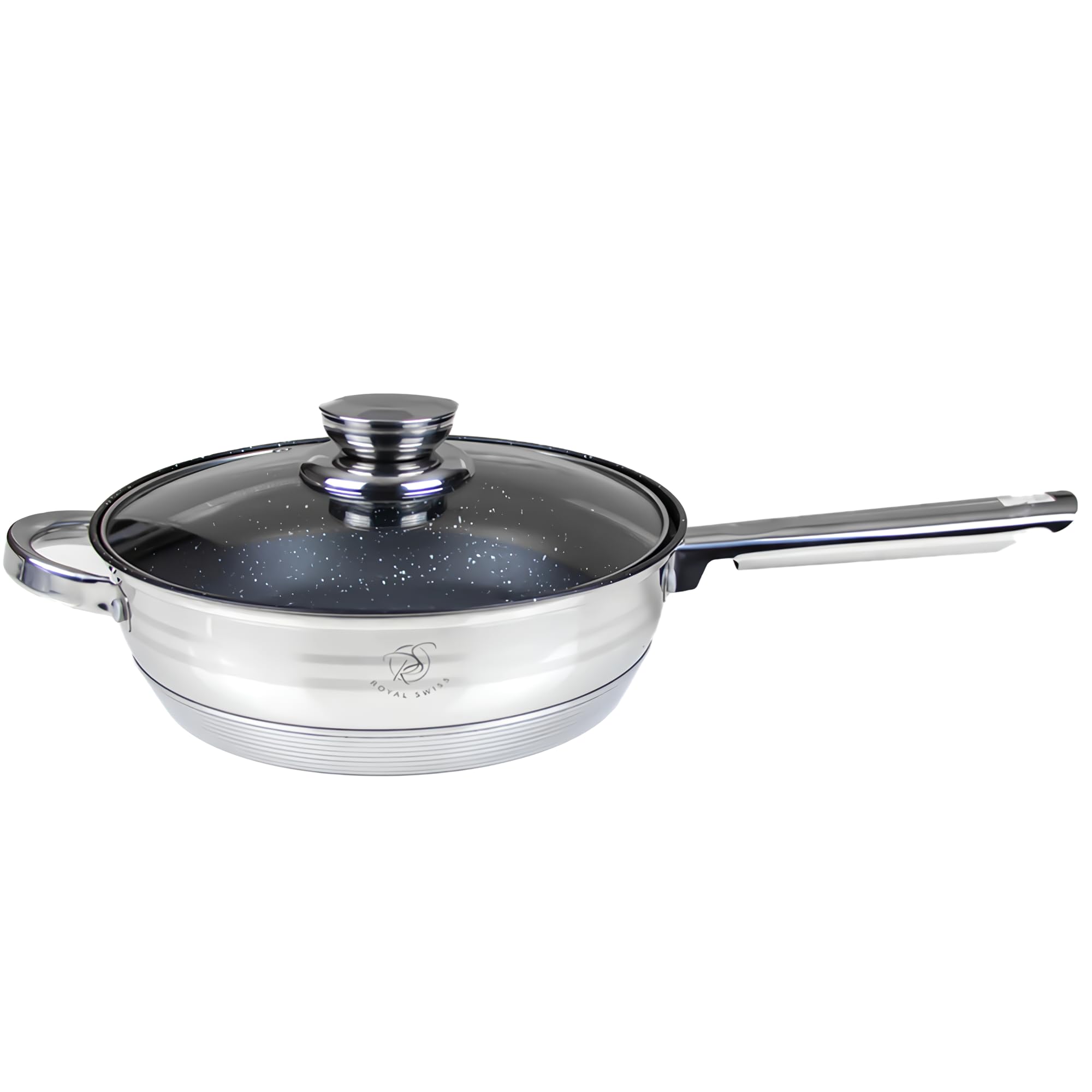 Batería de Cocina 12 Piezas, Juego de Ollas y Sartén Antiadherente de Acero Inoxidable, Compatible con Inducción, Gas y Vitrocerámica, Set Profesional para Cocina