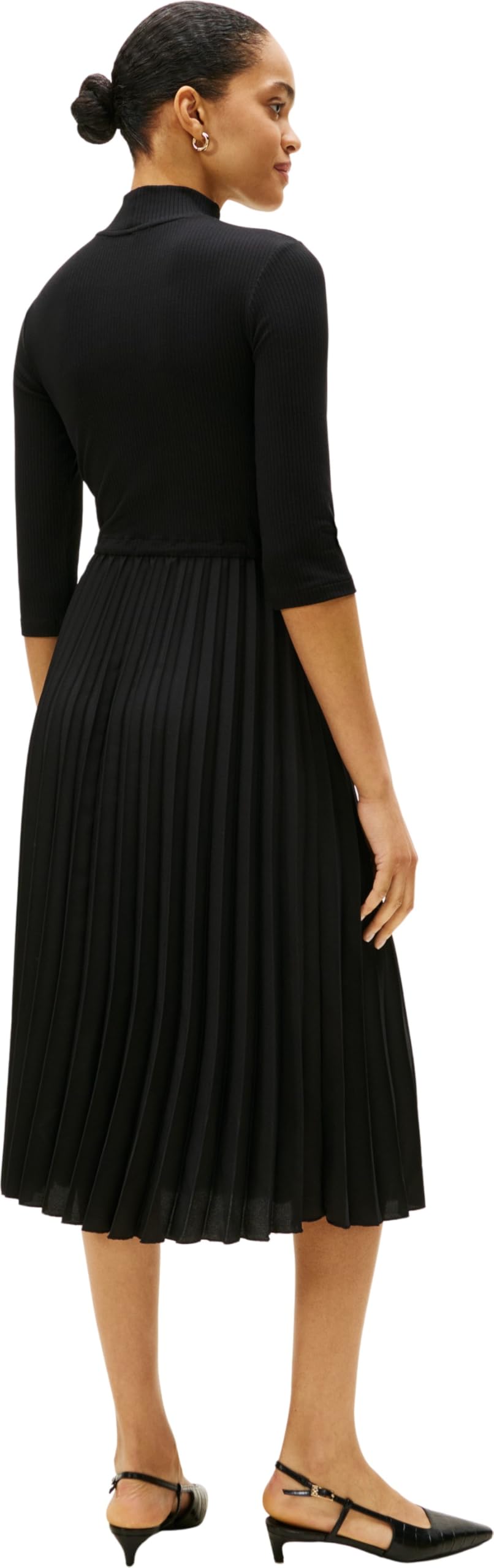 Tommy Hilfiger Damen Kleid Slim Rib Mix Midi-Länge