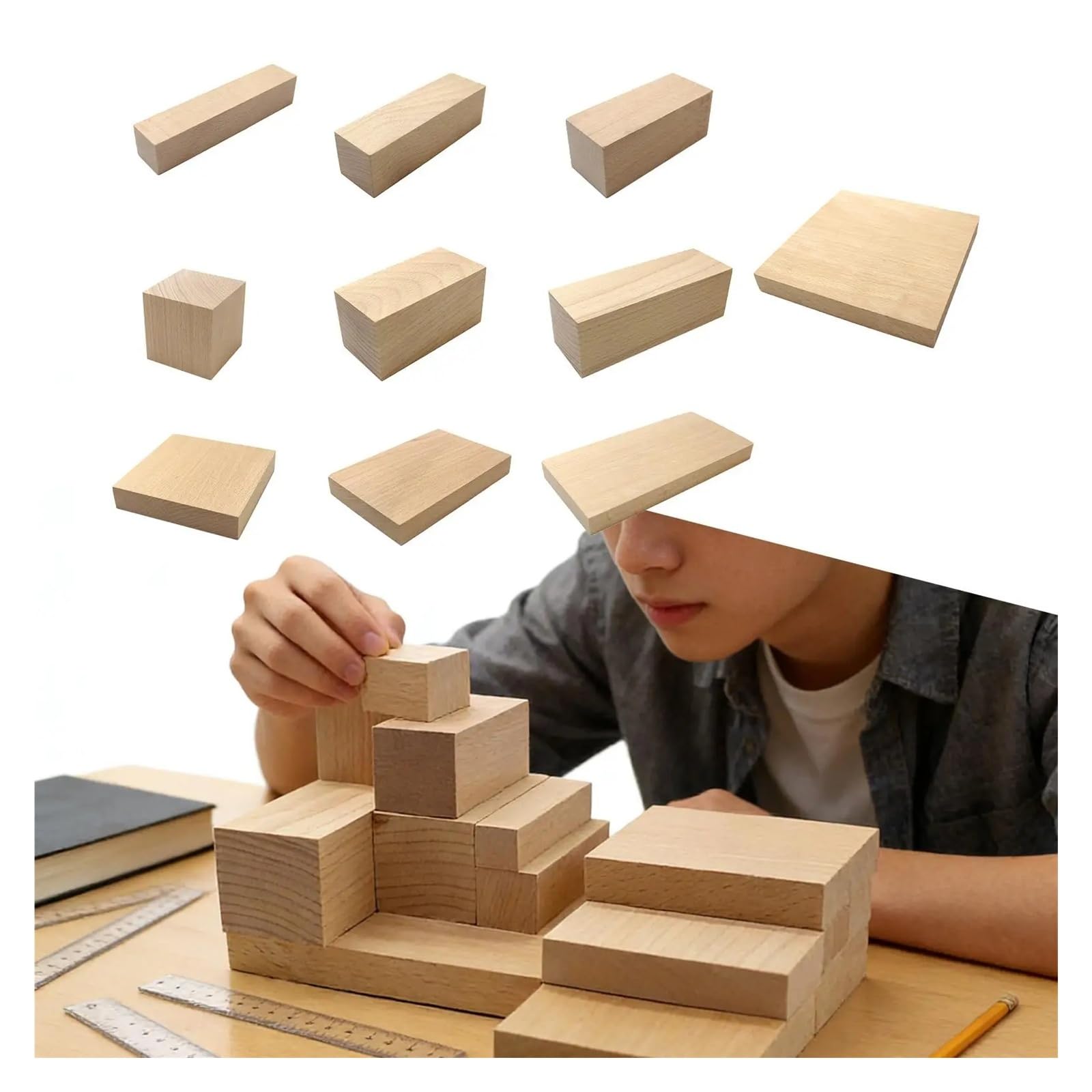 Okrągłe krążki drewniane, Niedokończona lipa do rzeźbienia w drewnie DIY rzemiosło modelarskie opakowanie 21 różnych rozmiarów(15cmx15cmx2cm)