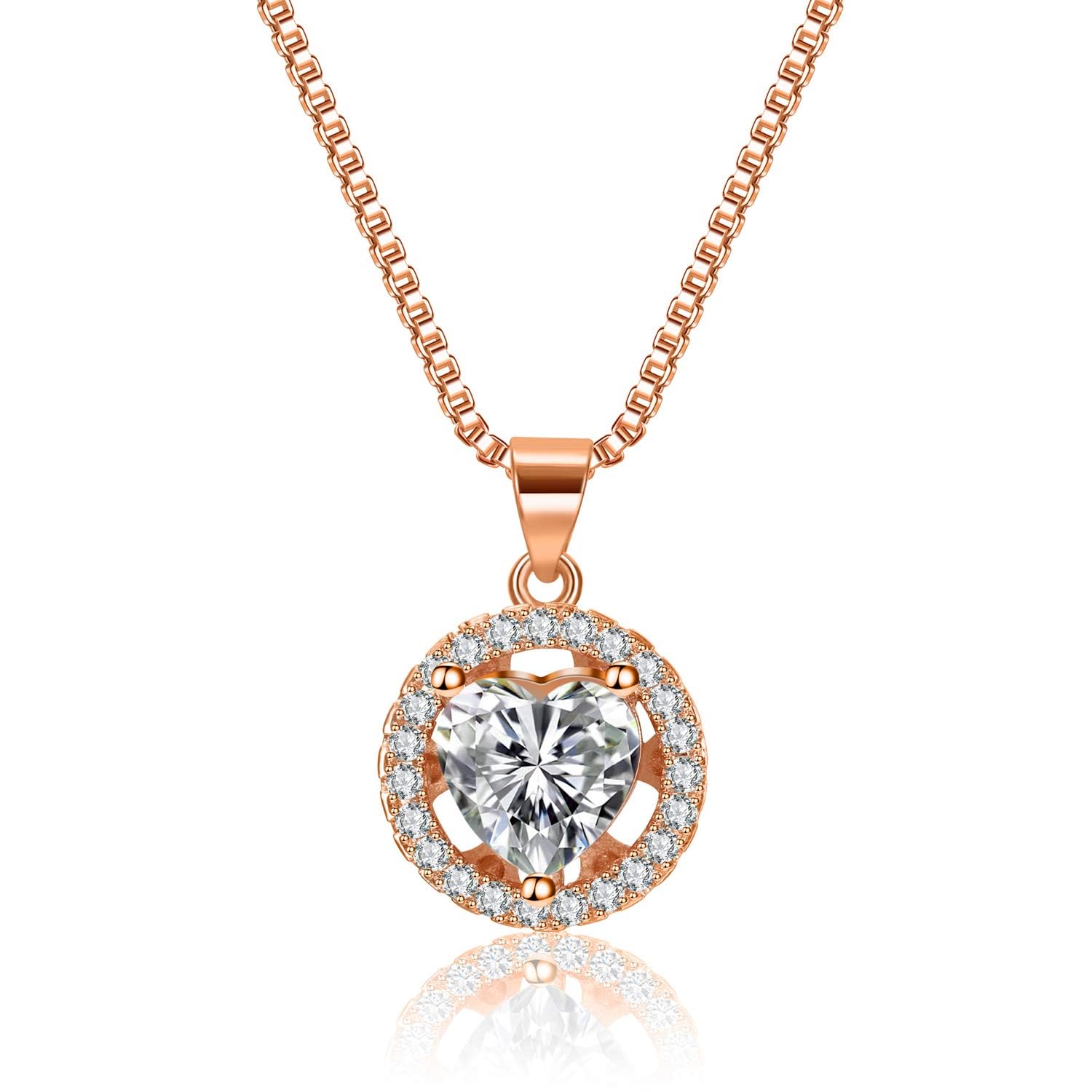 Watches Sets for Women, Rose Gold Watch Set Necklace Earring Bracelet 4 Pieces Jewelry Set for Mom Wife Girlfriend