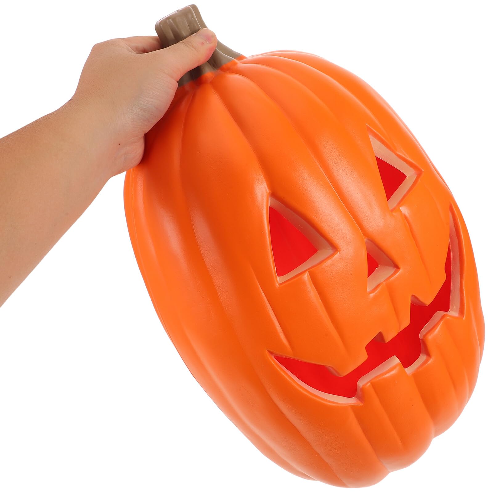 POPETPOP Calowa Świecąca Dynia LED Do Dekoracji Halloween Wodoodporna Figurka Świetlna Stół i Ogród Uniwersalna Ozdoba Imprezy Wewnątrz i Zewnątrz Sztuczna Świecąca Dynia