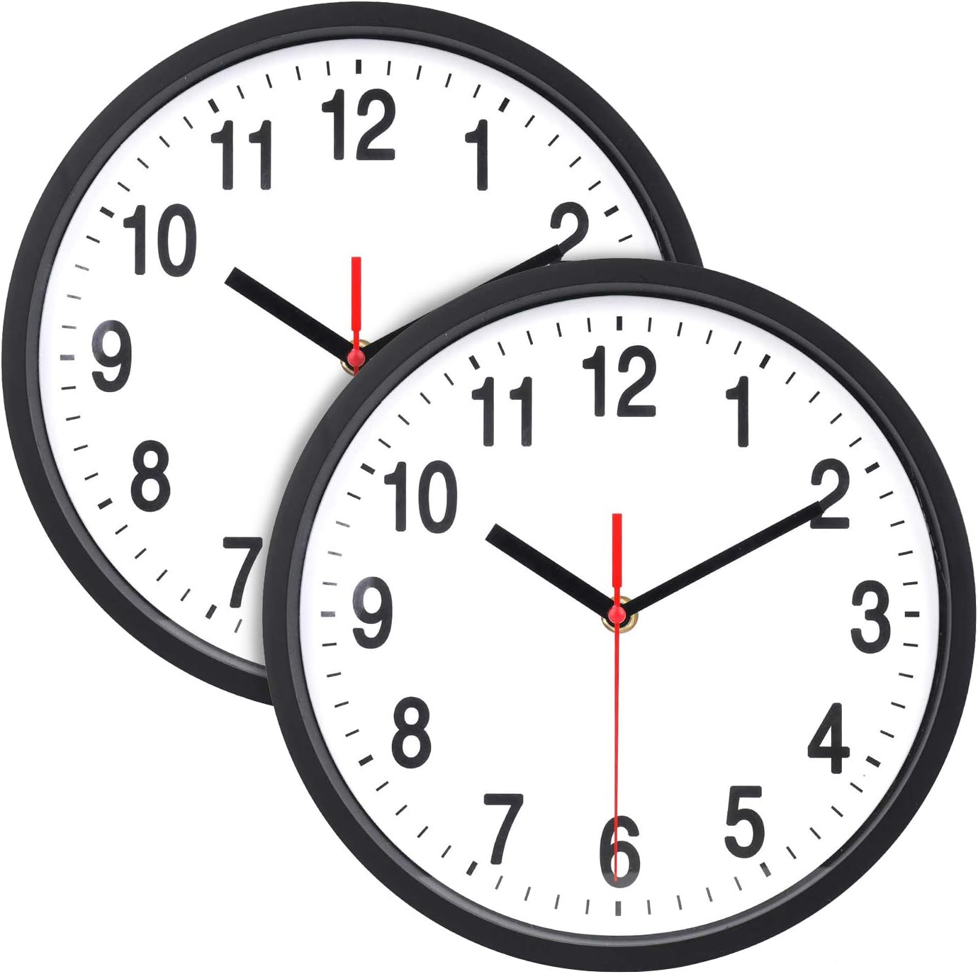 Amazoncom Foraineam 2 Pack Silent Non Ticking Wall Clock 10 Inch Quartz Battery Operated Clock Easy To Read With Modern And Elegant Design Home Kitchen
