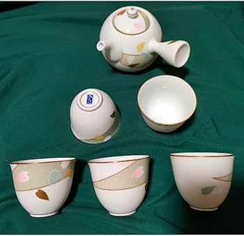 Amazon.co.jp: 乃りたけ ノリタケ 嵯峨野路 急須 ＆ 湯呑み 5客 茶器揃