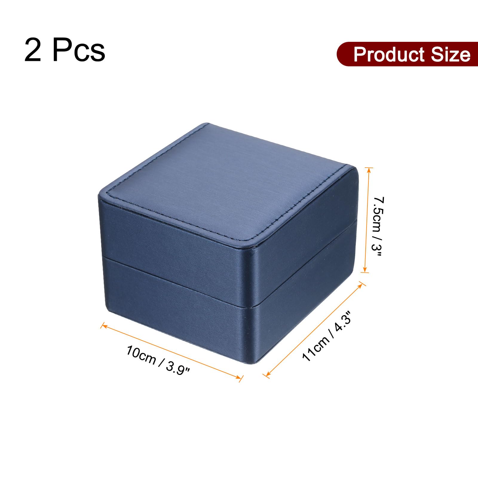 QUARKZMAN 2pz Custodia Orologio Singolo, Scatola Porta Orologio Viaggio in Pelle PU per Uomo Donna con Cuscino Rimovibile Porta Portatile per Maggior Parte Orologi, Blu