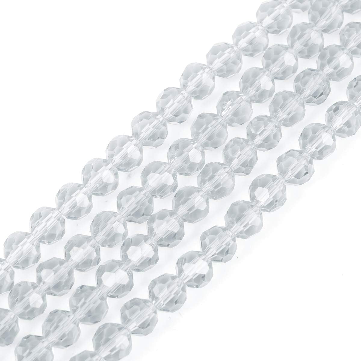 2 Strands Czech 6mm Faceted Round Crystal Glass Loose Beads