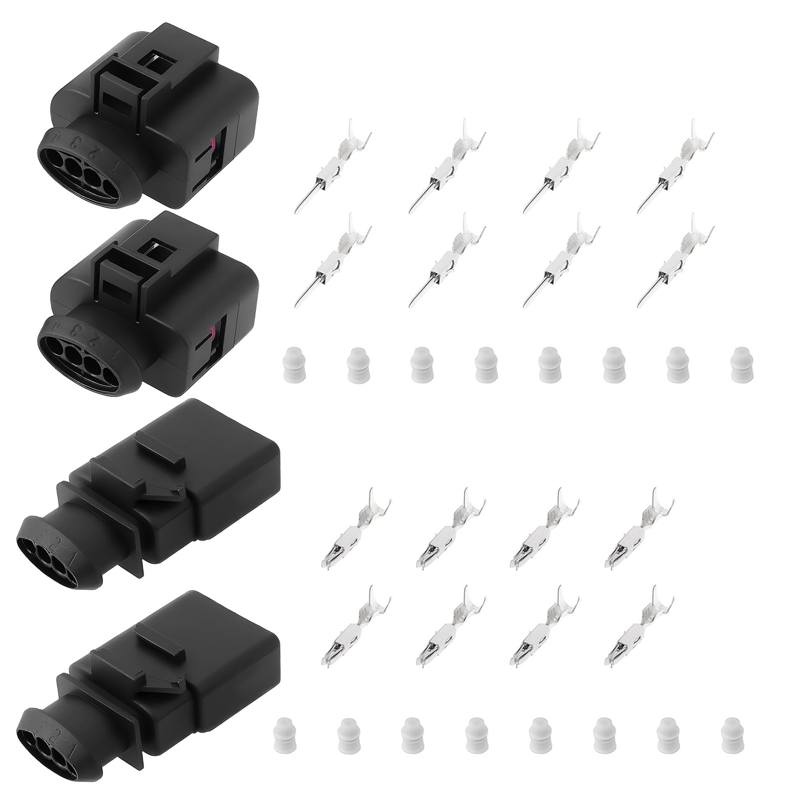 Kit Connettori Anlseiod 1J0973802 Connettore Maschio Femmina Per Cablaggio A 2 Poli, Connettori Con Morsetti E Guarnizioni, Compatibile Con S-koda V-W Audi A1 A3 Seat Auto Presa Presa Presa Kit A8 Tool - 8
