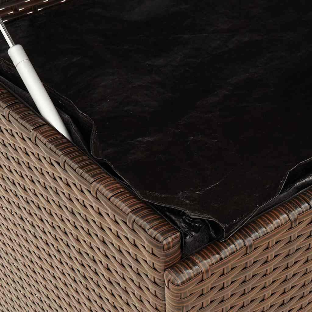 IKAYAA Gartenbox Wasserdicht XXL mit Rollen Auflagenbox Rattan Wetterfest Kissenbox Werkzeugkasten Gerätebox Gartentruhe Garten Balkon Aufbewahrungsbox 110 x 55 x 73 cm Braun