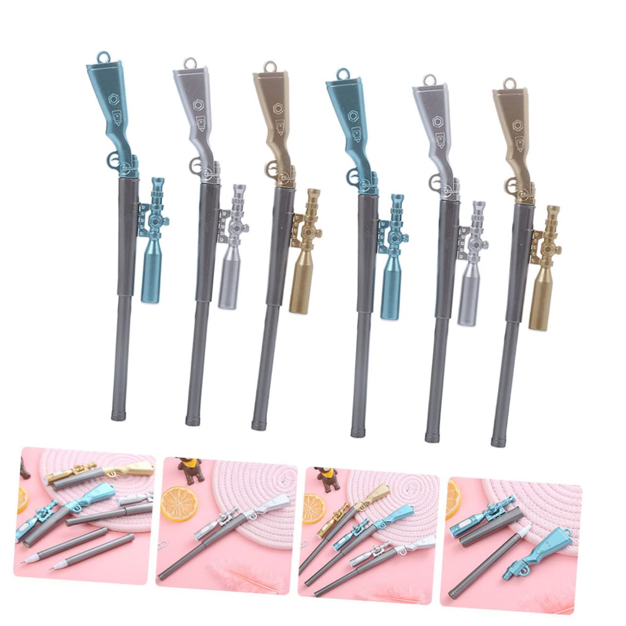 OSALADI 4 Set Penne Gel Luminescenti Multi Per Studenti Design Adorabile Per Scrittura E Ufficio 6 Pezzi * 4