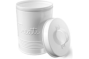 Amici Pet Retro Treats Metal Canister, the Perfect Small Dog Treat Jar