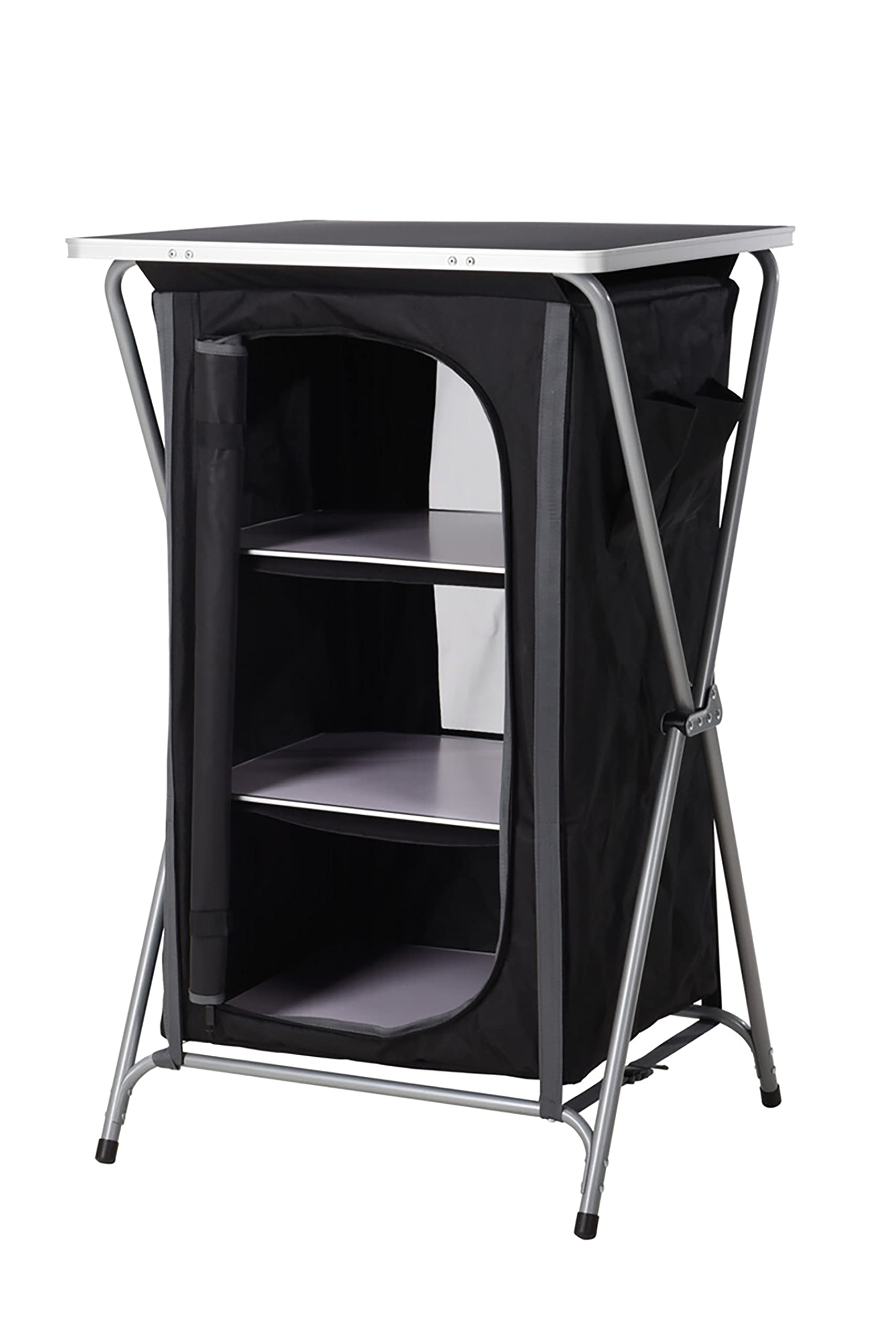 Redcliffs Three Shelf Foldable Cabinet - Portable Storage Ideal for Camping and Outdoor Cooking