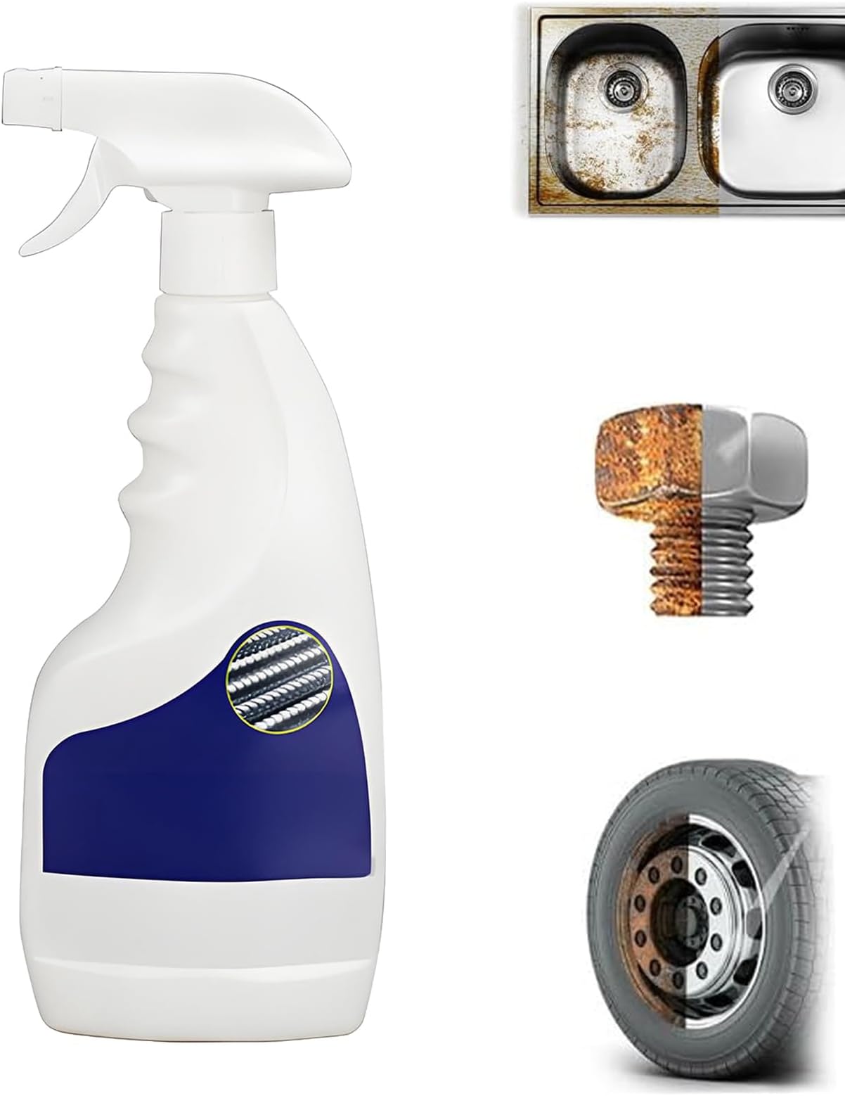 Heavy-duty Metal Rust Remover, 500ml Highly Concentrated Rust Remover, Steel Rust Remover, Rust Rust Spray, Anti-Rust Converter Spray for Various Metals Rust Inhibitors