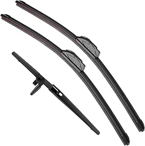 SOCOOL 24 In & 20 In Windshield Wiper Blades Fit For Toyota 4Runner 2023- 2010 /C-HR 2022 /Camry 2011-2007, 24" 20" Replacement For Car Front Window, J U HOOK Wiper Arm (Pack Of 2), Y110P5H5S - Foto 2