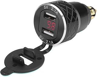 Alamor 12V-24V 4.2A Voltmeter Rotes Motorrad Dual-USB-Ladegerät Din-Buchse Für BMW Motorrad - Schwarz