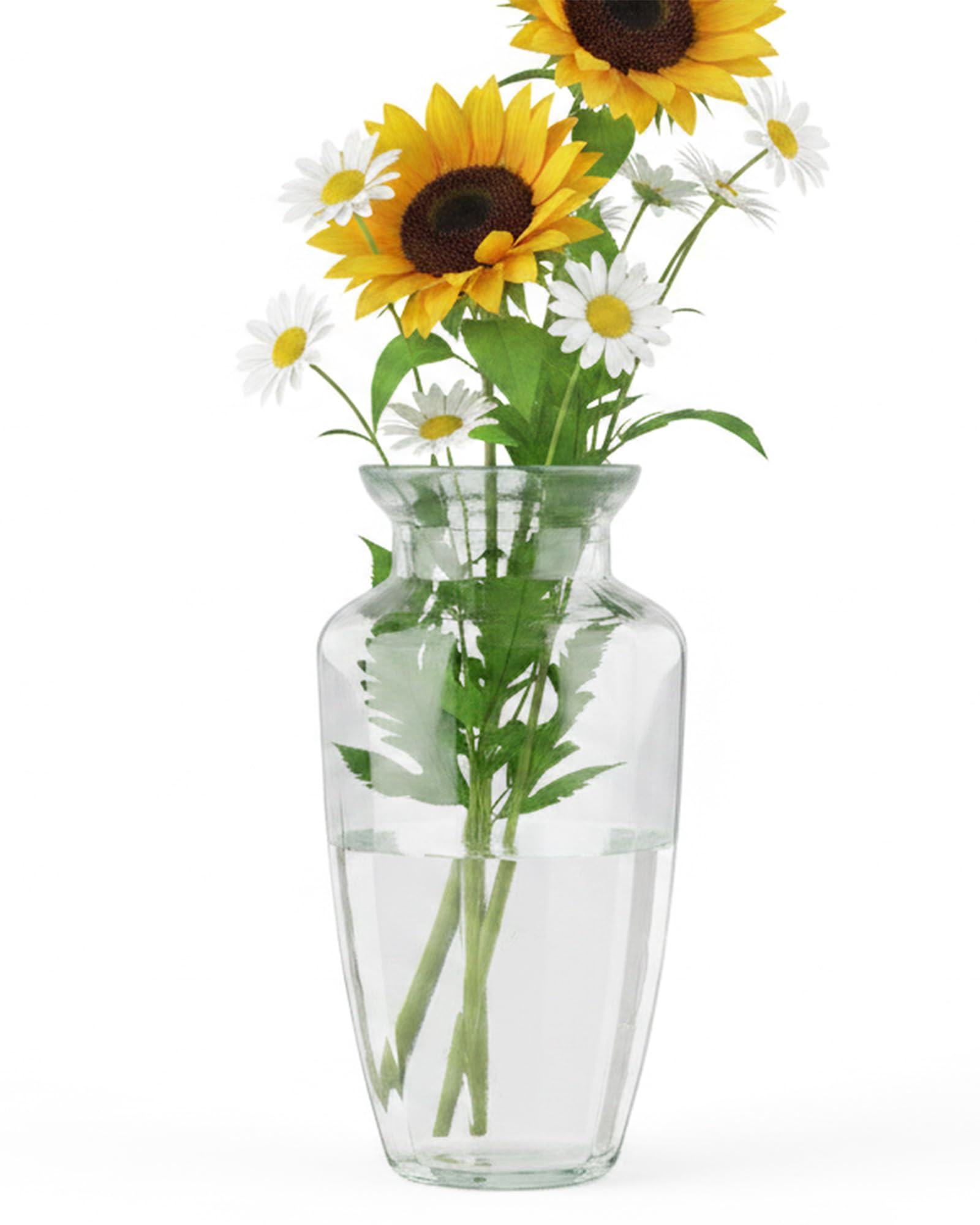 Tulip Vase Flower Vase Glaze Clear Urn Vase for Posies Innjoii Large Big Wide Neck Round Glass Daffodil Wide Vases Heavy Thickened Classic for Flowers Bouquet Roses 20cm Living Room Table Decor