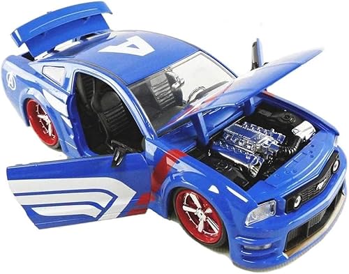 Miniatura 2 de Jada Marvel 1:24 2006 Ford Mustang - Auto fundido a presión con figura del Capitán América de 2.75 pulgadas, juguetes para niños y adultos