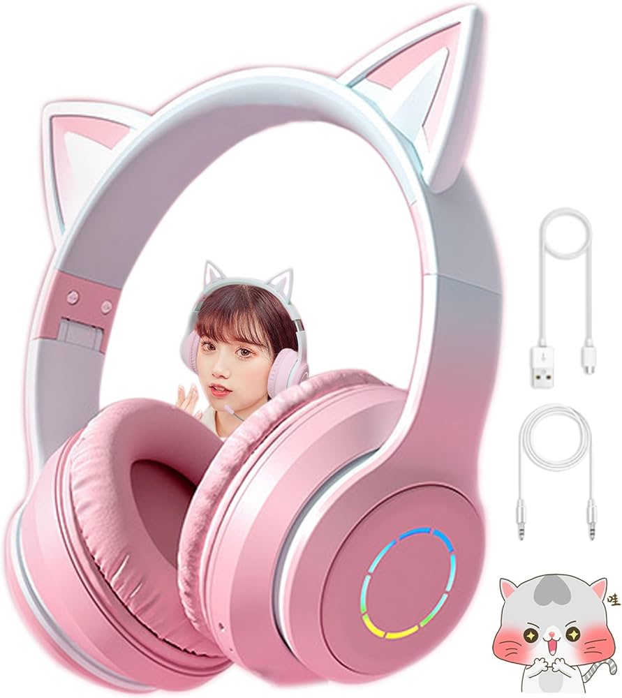Amazon.co.jp: 猫耳ヘッドホン ワイヤレスヘッドフォン ヘッドセット
