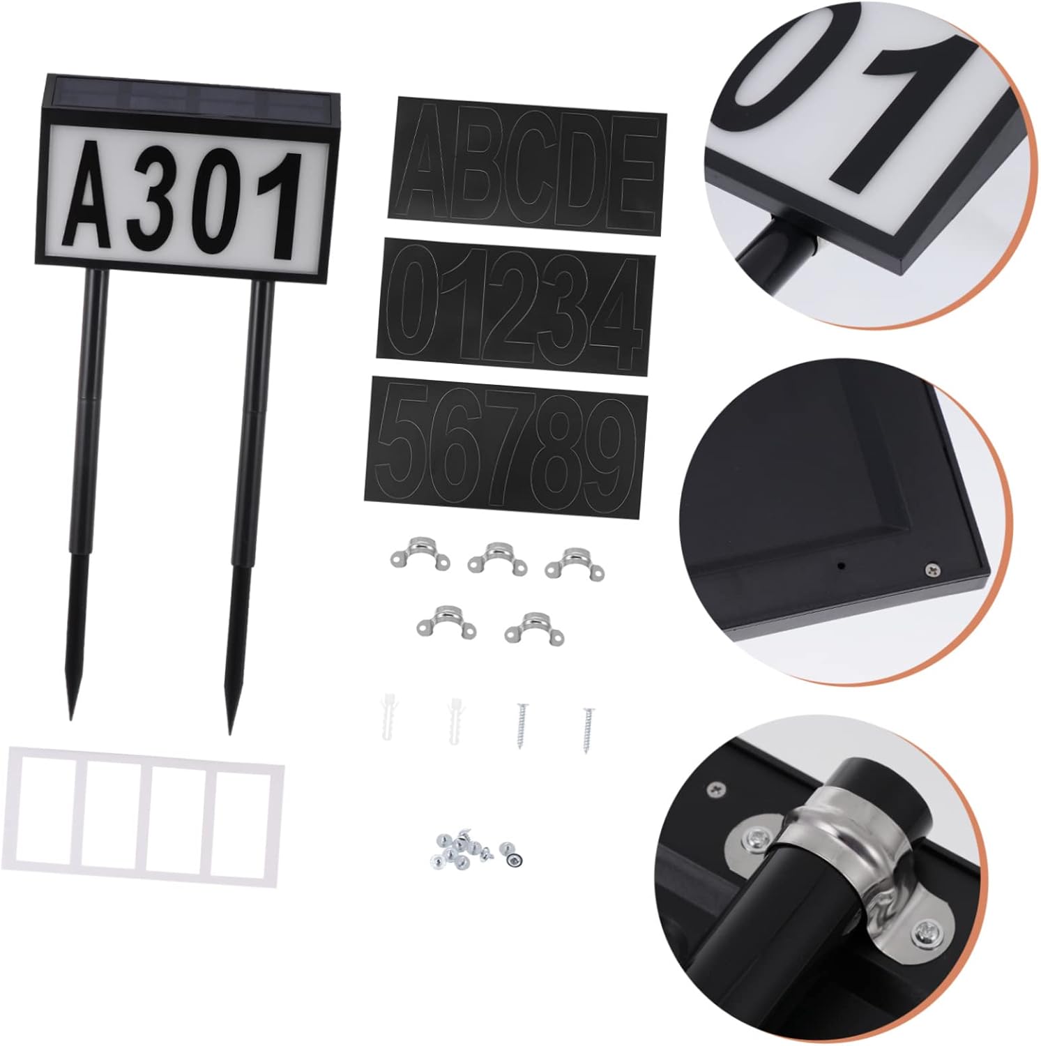 Homoyoyo Led Home Number Light Solar-powered Doorplate Address Number Hotel Address Sign Emergency Exit Indicator