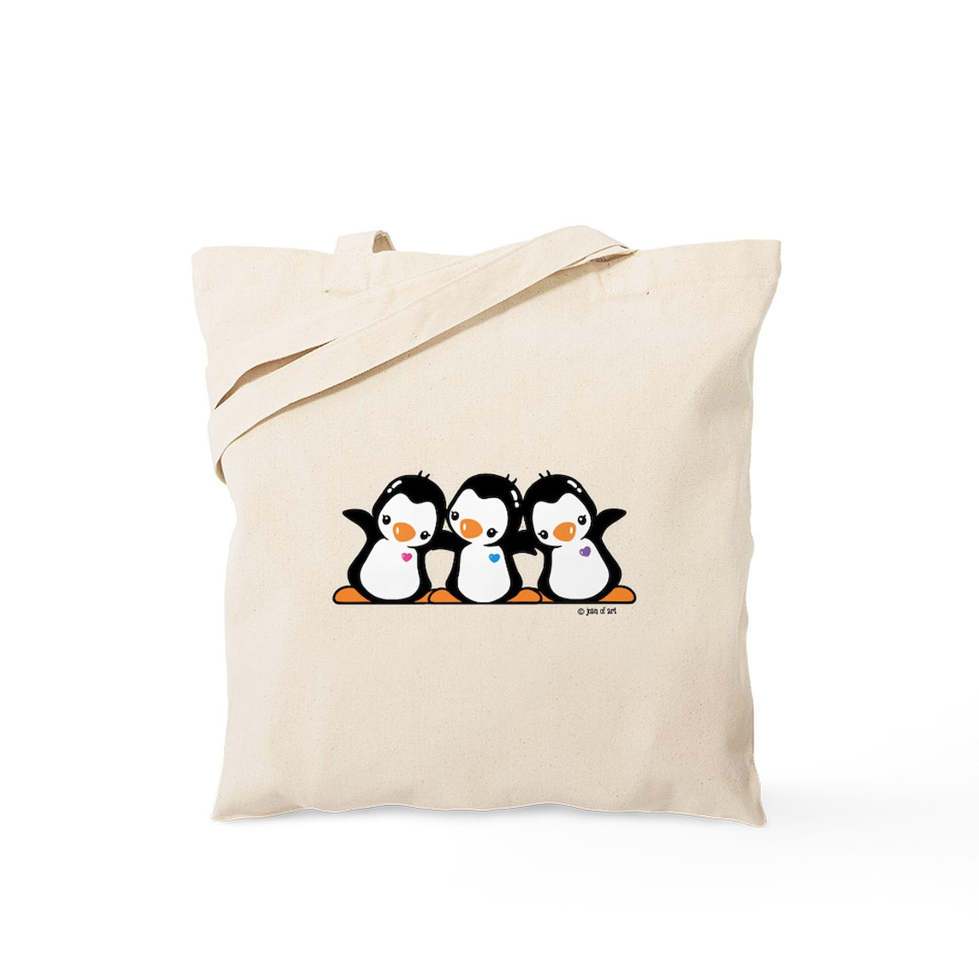 CafePress Penguins Tote Bag Reusable Natural Beige Canvas Shopping Bag