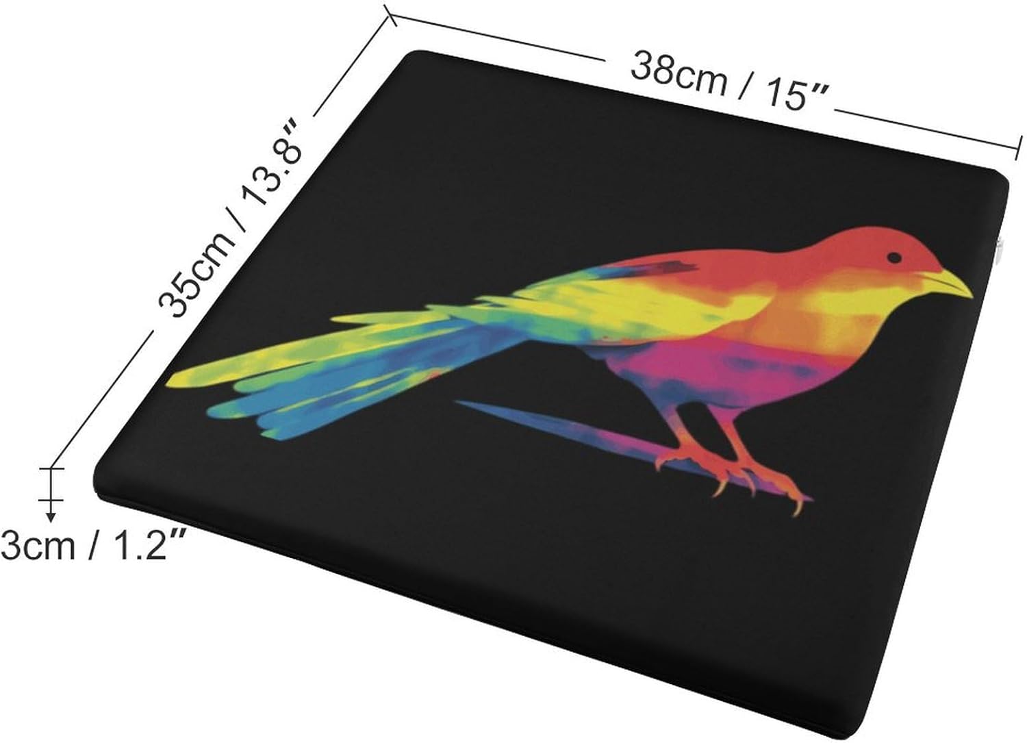 Tie Dye Magpie Rainbow Print Bird Floor Pillow Meditation Yoga Cushion Square Chair Cushion Pillows Seating for Adults