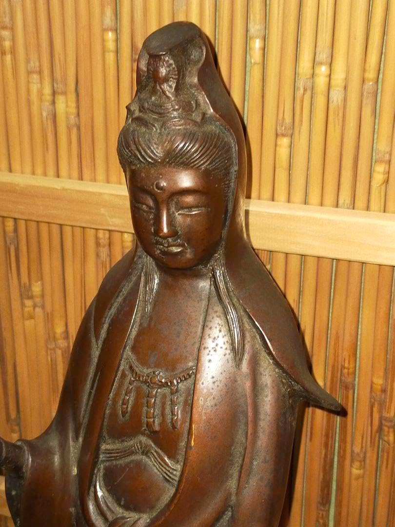 銅製　観音像　観音様　銅像　ブロンズ像　仏像　観音菩薩　骨董　古玩　中国 銅製 観音像 観音様 銅像 ブロンズ像 仏像 観音菩薩 骨董 古玩