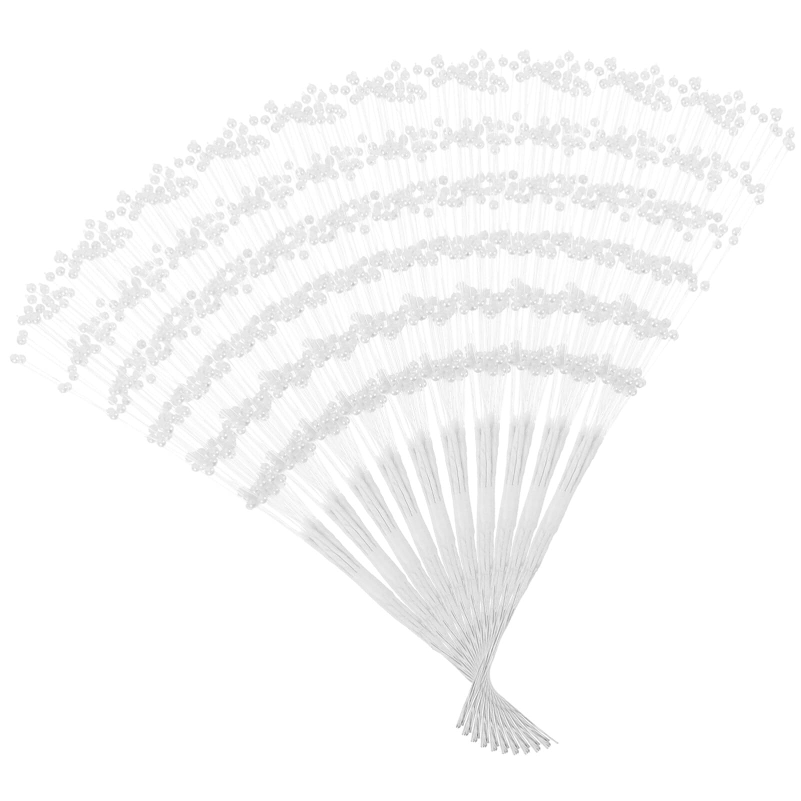 ifundom Pearl Sticks for Flowers: 100pcs Pearl Bouquet Sticks String Bridal Arranging Accessories for Flowers Crafts for Wedding Party Decoration