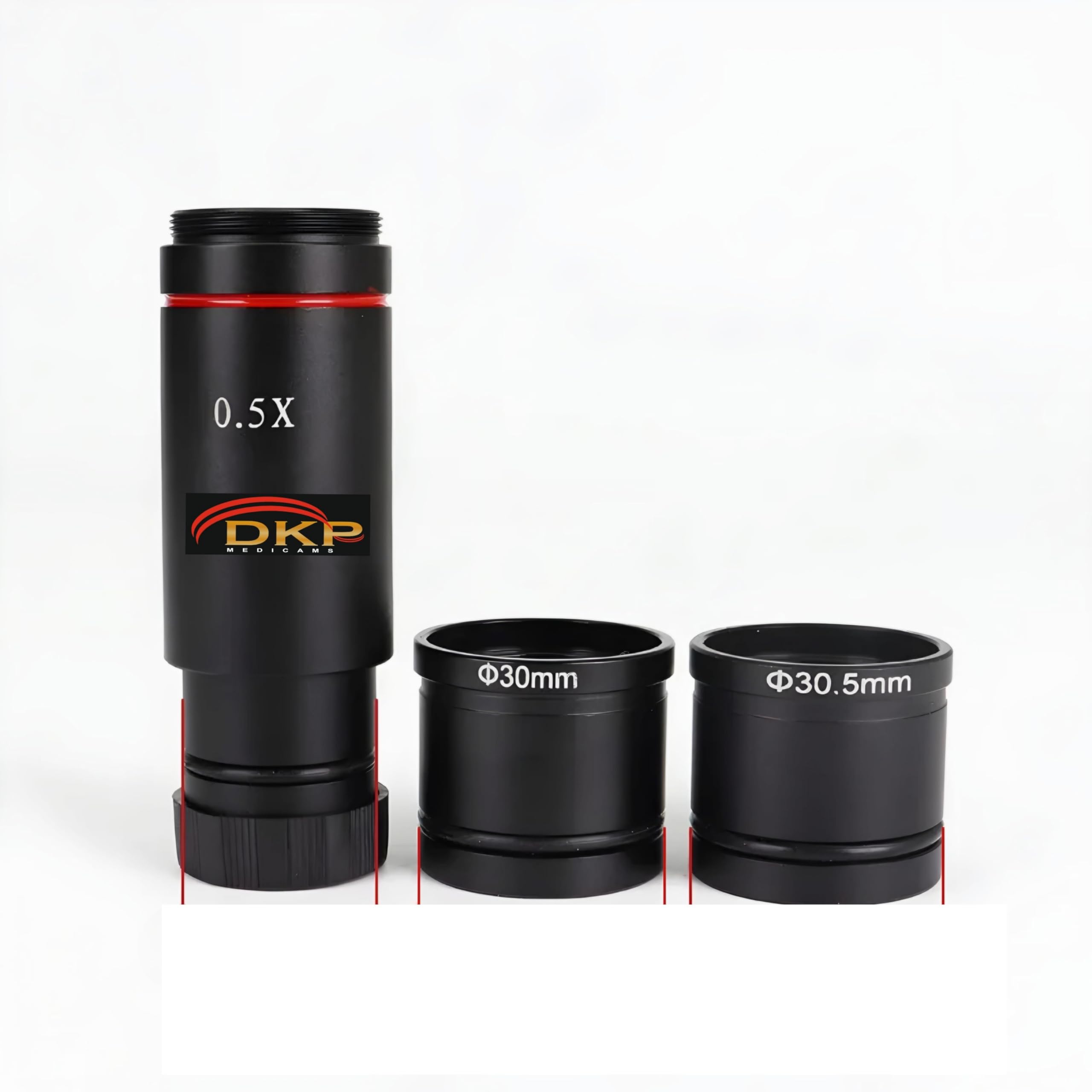 DKP Medicams 0.5× C-Mount Lens Adapter Set for Trinocular Microscope, 23.2mm/30mm /30.5mm Adaptor for CCD Camera-picture-25