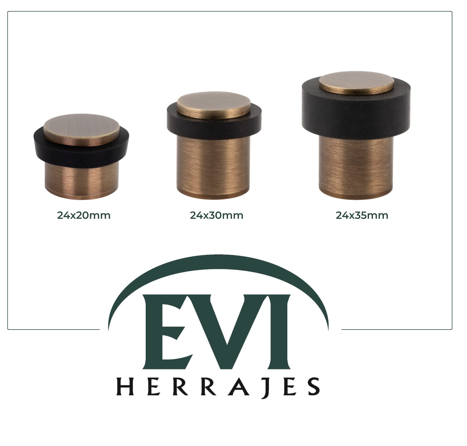 Fermaporta In Ottone Con Ammortizzatore Silicone - 24x35mm, Bianco - Foto 5