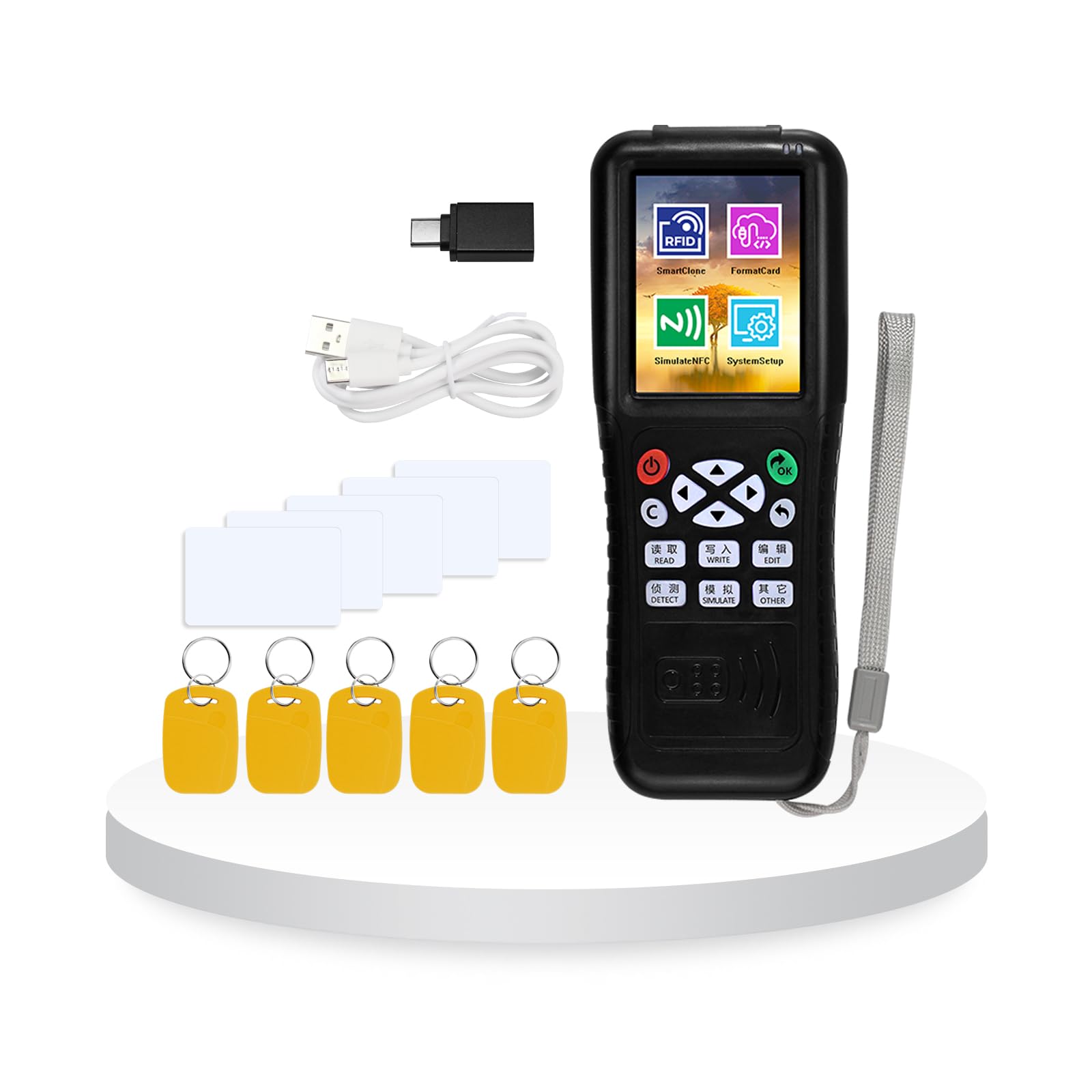 iCopy RFID Copier Full Multi-Frequency NFC Smart Card Reader Writer Duplicatore APP Crittografia Decoder Software Libero Cellulare per Copiare Schede di Accesso, Nero