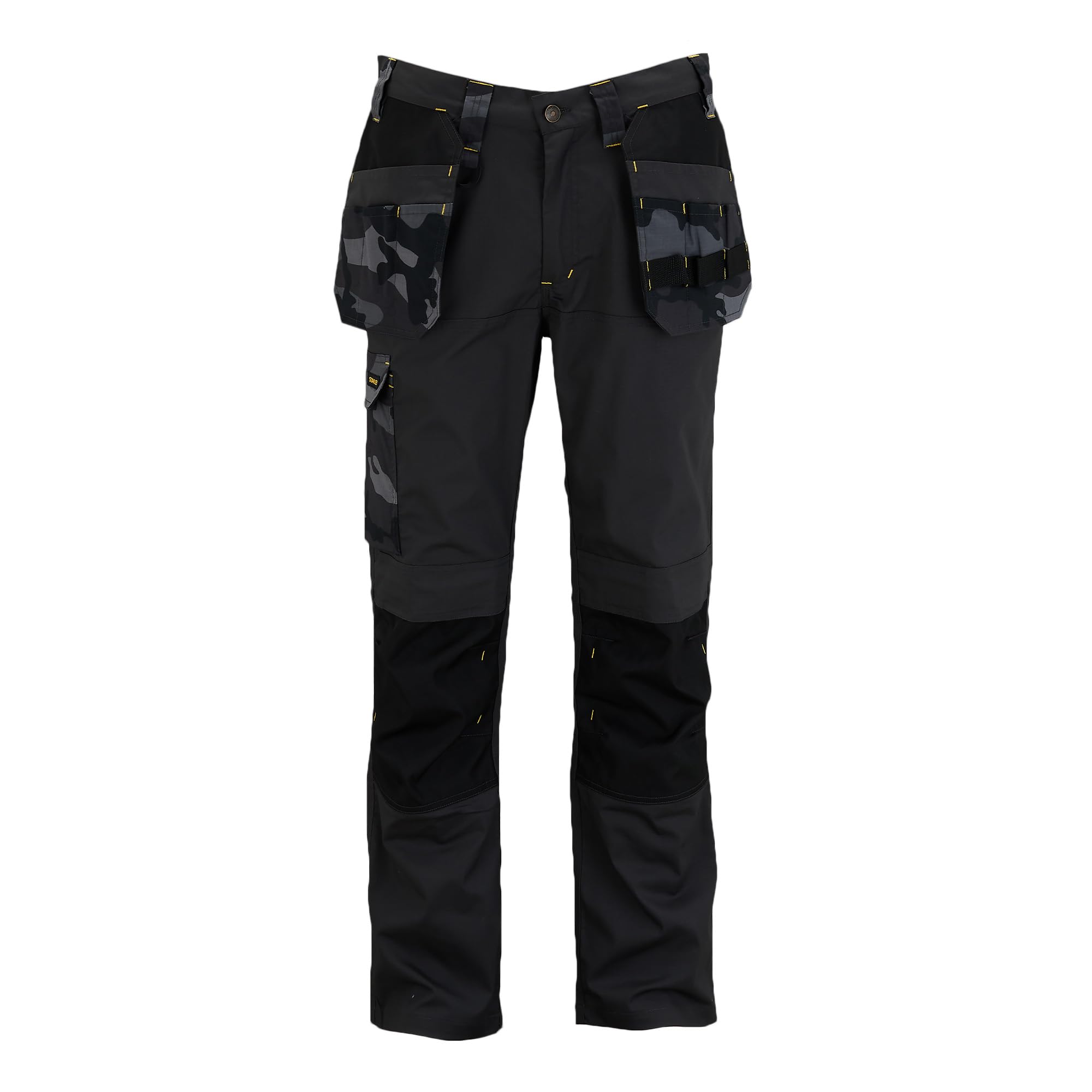 STANLEY Dixon Men's Holster Pocket, Regular Fit, Cordura Reinforced, Stretch Work Trousers, Black Camo, W32/L31