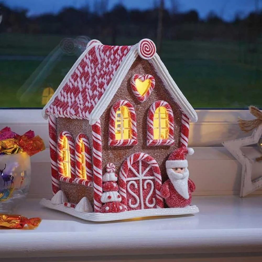 Smart Garden Christmas In-Lit Gingerbread Decoration - 3 Assorted Designs (Santa Candy Cabin)