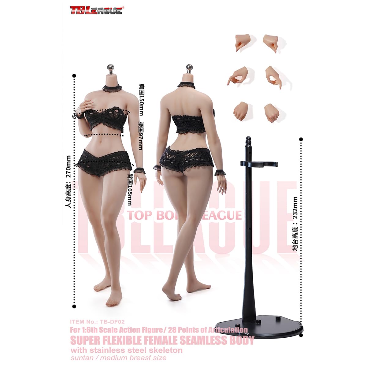 Amazon.co.jp: HiPlay TBLeague 1/6 女性 素体 シームレス素体 足取れ
